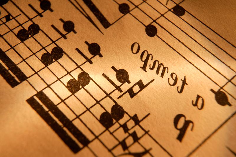 An image of a sheet of music for the music program.